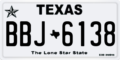 TX license plate BBJ6138