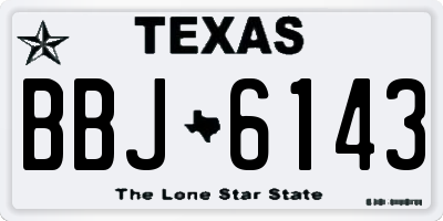 TX license plate BBJ6143