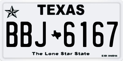 TX license plate BBJ6167