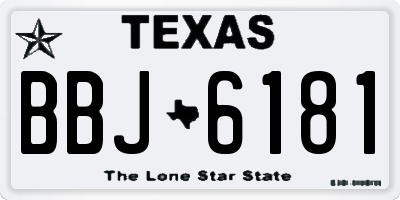 TX license plate BBJ6181