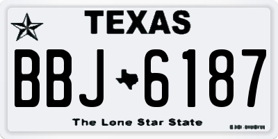 TX license plate BBJ6187