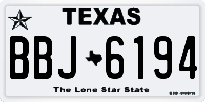 TX license plate BBJ6194