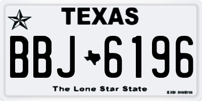 TX license plate BBJ6196