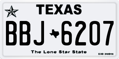 TX license plate BBJ6207