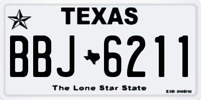 TX license plate BBJ6211
