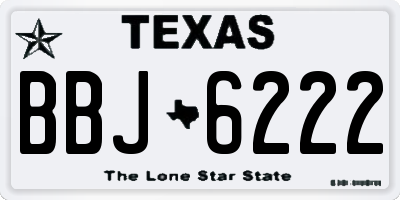 TX license plate BBJ6222