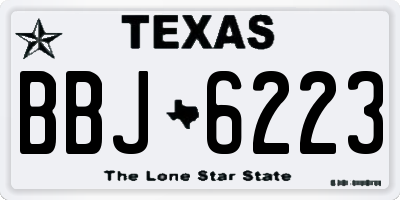 TX license plate BBJ6223