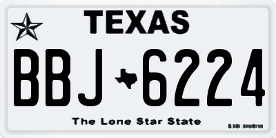 TX license plate BBJ6224