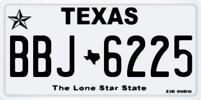 TX license plate BBJ6225