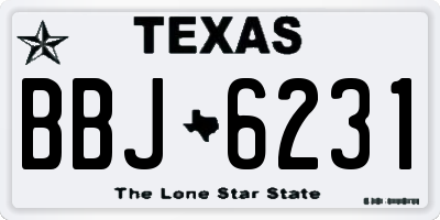 TX license plate BBJ6231