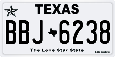 TX license plate BBJ6238