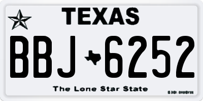 TX license plate BBJ6252
