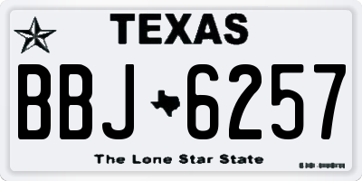 TX license plate BBJ6257
