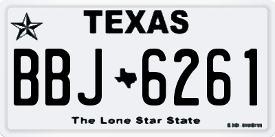 TX license plate BBJ6261
