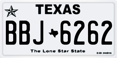 TX license plate BBJ6262