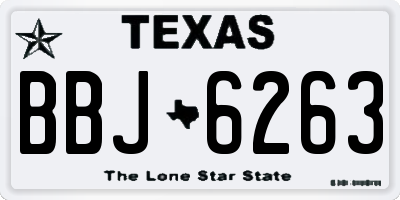 TX license plate BBJ6263