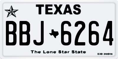 TX license plate BBJ6264