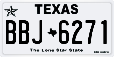 TX license plate BBJ6271