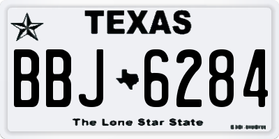 TX license plate BBJ6284