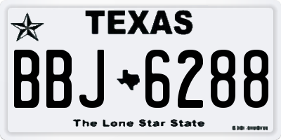 TX license plate BBJ6288