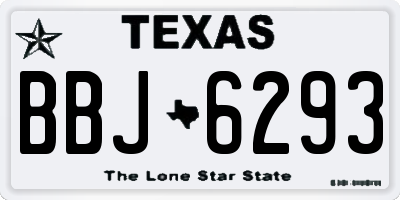 TX license plate BBJ6293