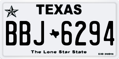 TX license plate BBJ6294