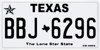 TX license plate BBJ6296