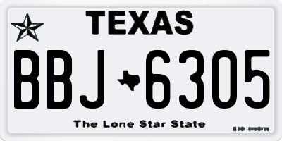 TX license plate BBJ6305