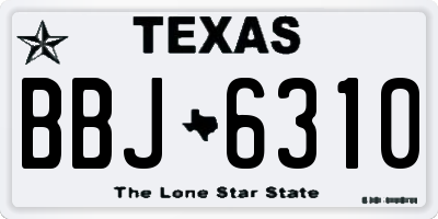 TX license plate BBJ6310