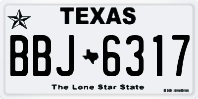 TX license plate BBJ6317