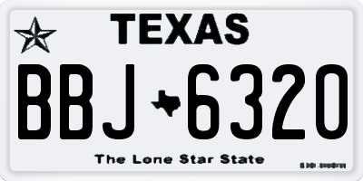 TX license plate BBJ6320