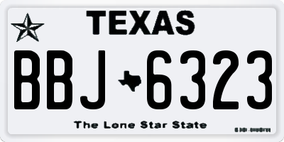 TX license plate BBJ6323