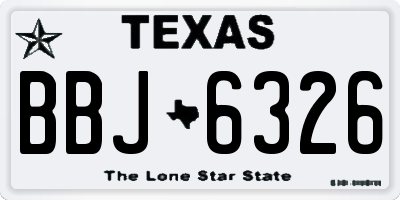 TX license plate BBJ6326