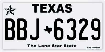 TX license plate BBJ6329