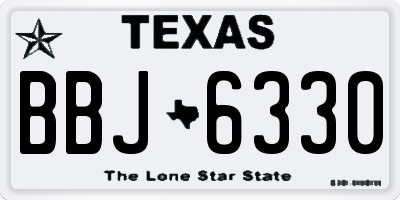 TX license plate BBJ6330