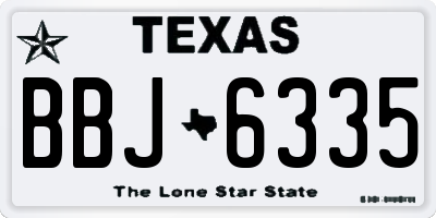TX license plate BBJ6335