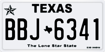 TX license plate BBJ6341