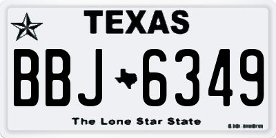 TX license plate BBJ6349