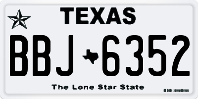 TX license plate BBJ6352