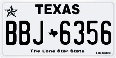 TX license plate BBJ6356