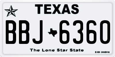 TX license plate BBJ6360
