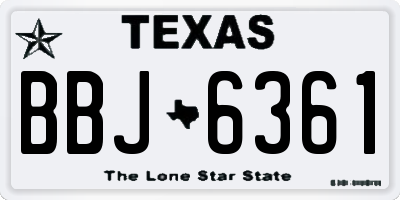 TX license plate BBJ6361