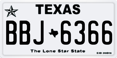 TX license plate BBJ6366