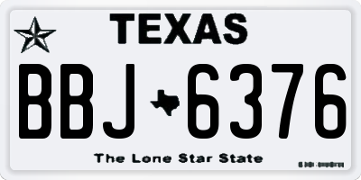 TX license plate BBJ6376
