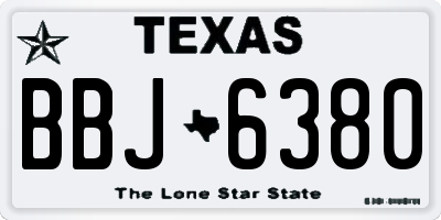 TX license plate BBJ6380