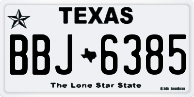 TX license plate BBJ6385