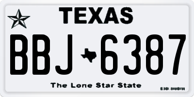 TX license plate BBJ6387