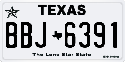 TX license plate BBJ6391