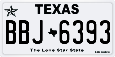 TX license plate BBJ6393