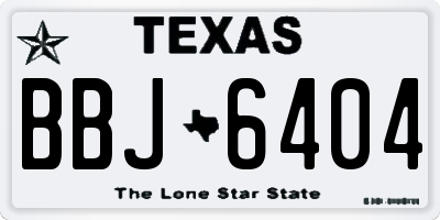 TX license plate BBJ6404